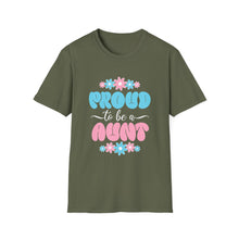 Load image into Gallery viewer, Proud Aunt T-Shirt | Unisex Softstyle Tee, Family Gift, Birthday Present, Mother's Day, Fun Casual Wear
