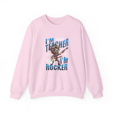 Load image into Gallery viewer, Cool Teacher Rocker Sweatshirt, Unisex Crewneck, Gift for Teachers, Music Lover Apparel, Teacher Appreciation Day, Casual Wear
