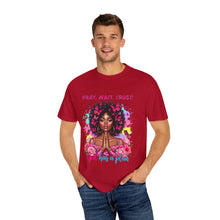 Load image into Gallery viewer, Pray Wait Trust T-Shirt, Inspirational Tee, Faith Shirt, Unique Gift, Spiritual Apparel, God Has a Plan Top
