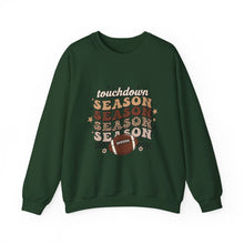 Load image into Gallery viewer, Touchdown Season Sweatshirt - Cozy Gift for Football Fans, Autumn Apparel, Game Day Wear, Unisex Crewneck
