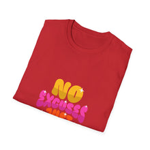Load image into Gallery viewer, Motivational Unisex Softstyle T-Shirt - "No Excuses Just Results", Gym Shirt, Fitness Apparel, Casual Wear, Gift for Athletes
