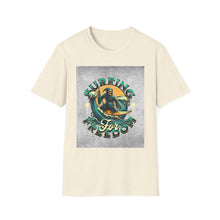Load image into Gallery viewer, Surfing for Freedom Unisex Softstyle T-Shirt | Summer Vibe, Beachwear, Gift for Surfers, Casual Tee, Adventure Apparel
