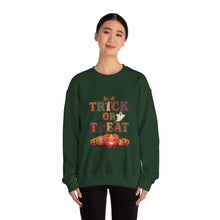 Load image into Gallery viewer, Halloween Trick or Treat Sweatshirt, Cozy Fall Crewneck, Unisex Casual Wear, Perfect for Halloween Parties, Pumpkin Lovers Gift
