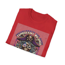 Load image into Gallery viewer, Pirate Conqueror T-Shirt | Unisex Softstyle Tee | Skull &amp; Crossbones Design | Perfect for Halloween, Pirate Parties, Casual Wear, Gift Ideas
