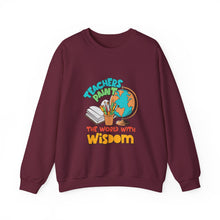 Load image into Gallery viewer, Wisdom-Themed Teacher Sweatshirt, Perfect Gift for Teachers, Unisex Crewneck, Comfortable and Stylish, Education Apparel, Back to School
