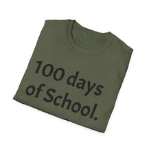 Load image into Gallery viewer, 100 Days of School Unisex Softstyle T-Shirt, Fun Teacher Shirt, Back to School, Student Gift, Classroom Celebration
