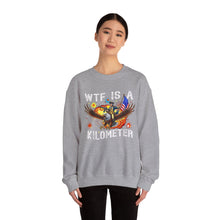 Load image into Gallery viewer, WTF Is A Kilometer Sweatshirt, Funny Gift for Friends, Unisex Crewneck, Casual Wear, Travel Humor, Perfect for Holidays

