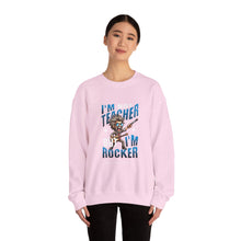 Load image into Gallery viewer, Cool Teacher Rocker Sweatshirt, Unisex Crewneck, Gift for Teachers, Music Lover Apparel, Teacher Appreciation Day, Casual Wear
