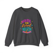 Load image into Gallery viewer, Brightening the World Crewneck Sweatshirt, Cozy Unisex Pullover, Perfect Gift for Friends, Inspirational Apparel for Every Occasion, [...]
