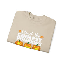 Load image into Gallery viewer, Halloween Pumpkin Crewneck Sweatshirt, Unisex Fall Apparel, Cozy Sweatshirt, Halloween Gift, Pumpkin Design, Casual Wear, Autumn Fashion
