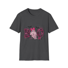 Load image into Gallery viewer, Cute Ghost 'Boo' Unisex Softstyle T-Shirt, Halloween Shirt, Funny Ghost Tee, Festive Apparel, Spooky Season Clothing
