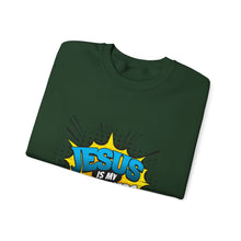 Load image into Gallery viewer, Jesus is My Superhero Sweatshirt, Unisex Crewneck, Religious Gift, Faith-Based Apparel, Inspirational Clothing, Christian Fashion
