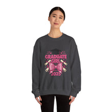 Load image into Gallery viewer, Graduate Girl 2025 Sweatshirt, Graduation Gift, Cozy Crewneck, Class of 2025, Celebrate Success, Trendy Sweatshirt
