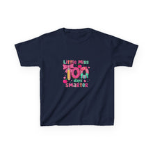 Load image into Gallery viewer, Kids Heavy Cotton™ Tee: Little Miss Smarty, Fun Gift for Little Girls, Back to School Shirt, Birthday Present, Cute Kids Clothing
