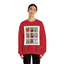Load image into Gallery viewer, Halloween Themed Unisex Crewneck Sweatshirt, Cozy Fall Layering, Spooky Season Apparel, Pumpkin, Ghost, Witch Design
