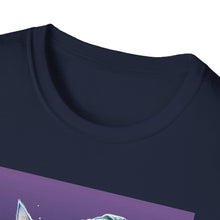 Load image into Gallery viewer, Magical Cat T-Shirt, Unisex Softstyle Tee, Halloween Costume Shirt, Wizard Cat Apparel, Gift for Cat Lovers, Witch Kitty Tee
