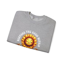 Load image into Gallery viewer, Blooming Sunflower Sweatshirt, Positive Vibes Crewneck, Gift for Garden Lovers, Cozy Spring Apparel, Unisex Flower Design
