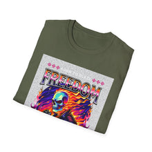 Load image into Gallery viewer, Freedom Graphic Tee for Rebels, Unisex Softstyle T-Shirt, Casual Wear, Gift for Independence Day, Alternative Fashion, Festival Outfit
