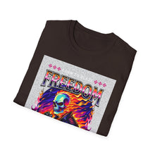 Load image into Gallery viewer, Freedom Graphic Tee for Rebels, Unisex Softstyle T-Shirt, Casual Wear, Gift for Independence Day, Alternative Fashion, Festival Outfit

