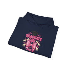 Load image into Gallery viewer, Graduate Girl 2025 Hooded Sweatshirt, Unisex Graduation Gift, Cute Hoodie for Graduates, Cozy Sweatshirt for Celebrations, Graduation [...]
