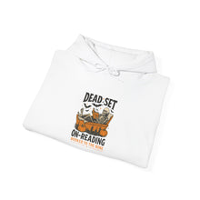 Load image into Gallery viewer, Cozy Reading Sweatshirt, Perfect for Book Lovers, Great Gift for Readers, Library Style Hooded Sweatshirt, Dead Set on Reading [...]
