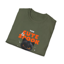 Load image into Gallery viewer, Cute Spook Cat T-Shirt, Halloween Tee, Unisex Softstyle Shirt, Funny Black Cat Shirt, Fall Fashion, Gift for Cat Lovers
