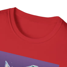 Load image into Gallery viewer, Magical Cat T-Shirt, Unisex Softstyle Tee, Halloween Costume Shirt, Wizard Cat Apparel, Gift for Cat Lovers, Witch Kitty Tee
