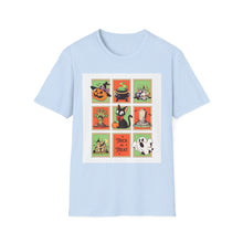Load image into Gallery viewer, Halloween Themed T-Shirt, Unisex Softstyle Tee for Fall, Trick or Treat Shirt, Spooky Casual Wear, Halloween Party Apparel
