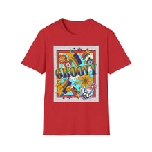 Load image into Gallery viewer, Groovy Unisex Softstyle T-Shirt, Retro Graphic Tee, Peace Sign Shirt, Flower Power Top, Vintage Style Apparel, Bohemian Summer Tee
