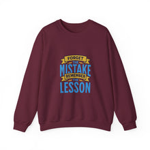 Load image into Gallery viewer, Inspirational Crewneck Sweatshirt, Forget the Mistake Remember the Lesson Hoodie, Motivational Gift, Cozy Apparel, Unisex Sweatshirt, [...]
