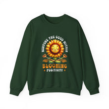 Load image into Gallery viewer, Blooming Sunflower Sweatshirt, Positive Vibes Crewneck, Gift for Garden Lovers, Cozy Spring Apparel, Unisex Flower Design
