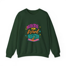 Load image into Gallery viewer, Brightening the World Crewneck Sweatshirt, Cozy Unisex Pullover, Perfect Gift for Friends, Inspirational Apparel for Every Occasion, [...]
