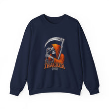 Load image into Gallery viewer, Grim Reaper Graphic Sweatshirt, Unisex Heavy Blend Crewneck, Cozy Apparel for Halloween, Gift for Ghost Lovers, Casual Wear
