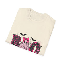 Load image into Gallery viewer, Cute Ghost 'Boo' Unisex Softstyle T-Shirt, Halloween Shirt, Funny Ghost Tee, Festive Apparel, Spooky Season Clothing
