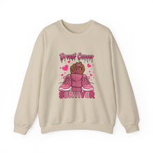 Load image into Gallery viewer, Breast Cancer Survivor Sweatshirt, Cozy Pullover for Awareness, Gifts for Survivors, Supportive Cancer Message, Comfortable Crewneck
