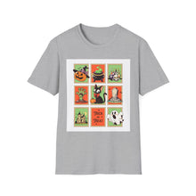 Load image into Gallery viewer, Halloween Themed T-Shirt, Unisex Softstyle Tee for Fall, Trick or Treat Shirt, Spooky Casual Wear, Halloween Party Apparel

