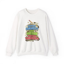 Load image into Gallery viewer, Curiosity Passion Crewneck Sweatshirt - Motivational Gift for Students, Education Inspiration, Cozy Unisex Sweater, Unique Teacher [...]
