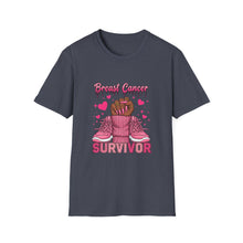Load image into Gallery viewer, Breast Cancer Survivor T-Shirt, Unisex Softstyle Tee, Supportive Shirt, Gift for Survivors, Awareness Month Apparel
