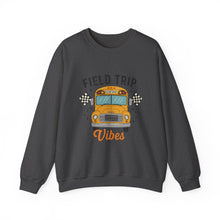 Load image into Gallery viewer, Field Trip Vibes Sweatshirt | Unisex Crewneck for Adventure Lovers, Casual Wear, School Events, Gifts for Students
