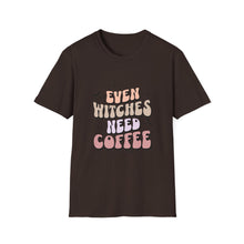 Load image into Gallery viewer, Unisex Coffee Lover T-Shirt - "Even Witches Need Coffee" - Perfect Gift for Halloween, Witchy Vibes, Casual Wear, Coffee Enthusiasts, [...]

