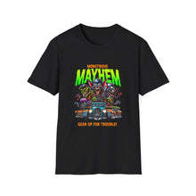 Load image into Gallery viewer, Monstrous Mayhem Unisex Softstyle T-Shirt, Graphic Tee, Halloween Costume, Gift for Gamers, Casual Wear, Fun T-Shirt
