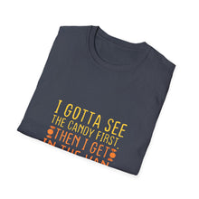 Load image into Gallery viewer, Playful Unisex T-Shirt for Candy Lovers - Funny Graphic Tee, Gift for Kids, Summer Wear, Trendy Statement Shirt, Halloween Outfit
