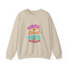 Load image into Gallery viewer, Brightening the World Crewneck Sweatshirt, Cozy Unisex Pullover, Perfect Gift for Friends, Inspirational Apparel for Every Occasion, [...]
