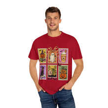 Load image into Gallery viewer, Halloween-Themed Unisex Garment-Dyed T-shirt, Spooky Fun Tee, Ghost, Pumpkin, Cat, Fall Apparel, Trick or Treat Shirt

