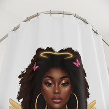 Load image into Gallery viewer, God's Favorite Baddie Shower Curtain | Stylish Bathroom Decor, Gift for Her, Afrocentric Home, Unique Shower Curtains, Trendy Bathroom [...]
