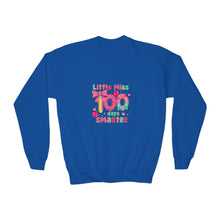 Load image into Gallery viewer, Kids Crewneck Sweatshirt - Little Miss Smarty Design, Perfect Gift for Students, Birthday, Back to School, Cute &amp; Cozy
