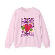Load image into Gallery viewer, Pride Month Sweatshirt - Love is Love Crewneck, Unisex Casual Wear, LGBTQ+ Apparel, Spring Fashion, Gifts for Valentine's Day

