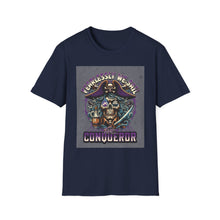 Load image into Gallery viewer, Pirate Conqueror T-Shirt | Unisex Softstyle Tee | Skull &amp; Crossbones Design | Perfect for Halloween, Pirate Parties, Casual Wear, Gift Ideas
