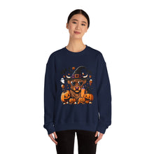 Load image into Gallery viewer, Halloween Dog Sweatshirt, Unisex Crewneck, Cozy Fall Apparel, Spooky Season Gift, Pet Lover's Top
