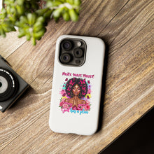 Load image into Gallery viewer, Inspirational Phone Case, Pray Wait Trust God Has a Plan, Spiritual Gift, Motivational Decor, Faith-Based Accessory
